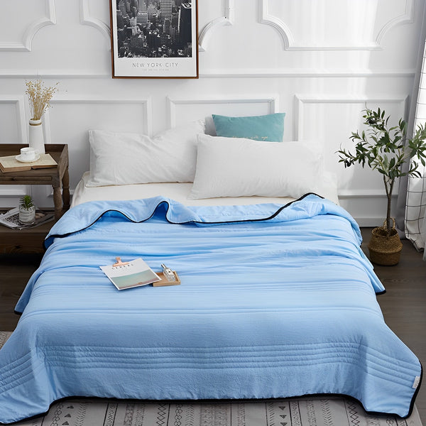 Cooling Blanket | Cooling Fabric & Polyester Blend | Pleated Texture | Bedroom Comfort