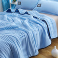 Cooling Blanket | Cooling Fabric & Polyester Blend | Pleated Texture | Bedroom Comfort