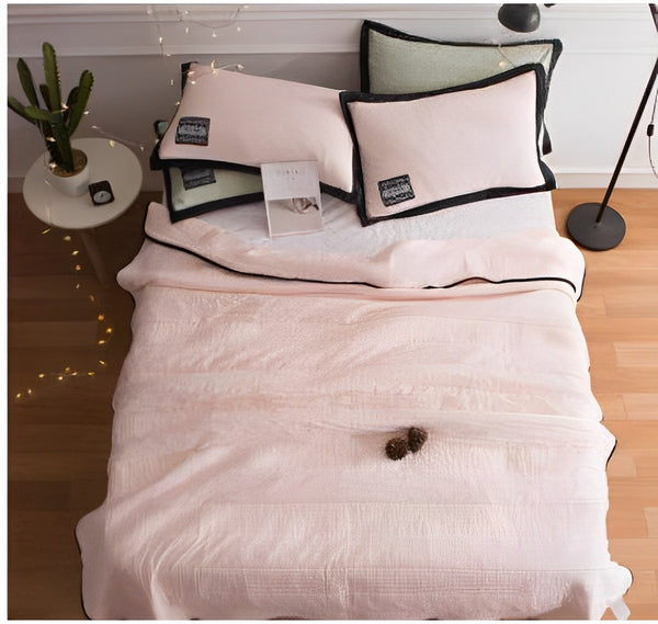 Cooling Blanket | Cooling Fabric & Polyester Blend | Pleated Texture | Bedroom Comfort