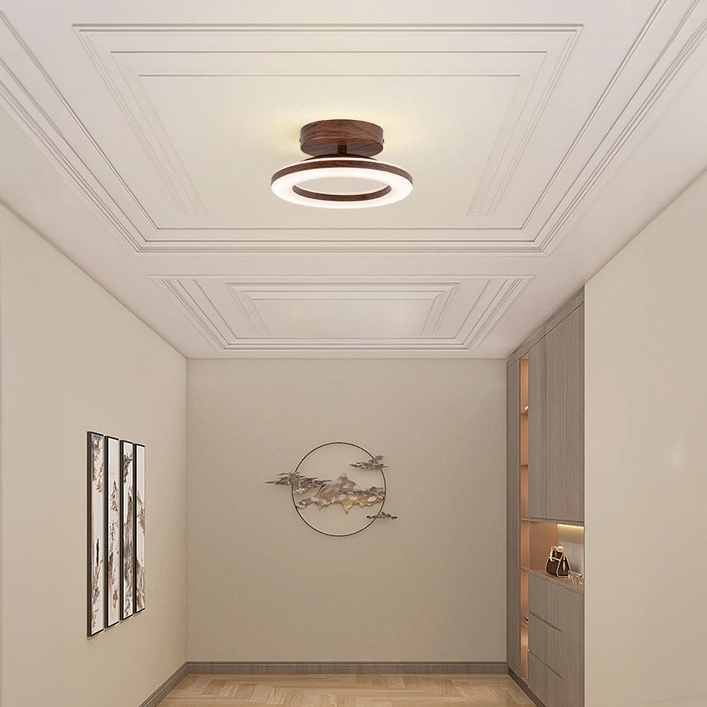 Ceiling Light | Acrylic & Walnut Wood | LED Light Strip | Living Room Accent