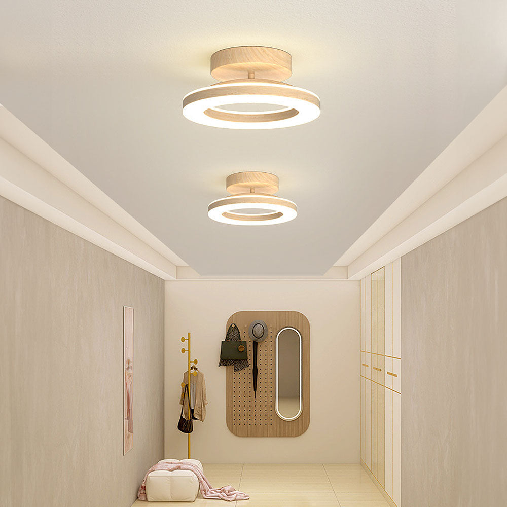 Ceiling Light | Acrylic & Walnut Wood | LED Light Strip | Living Room Accent