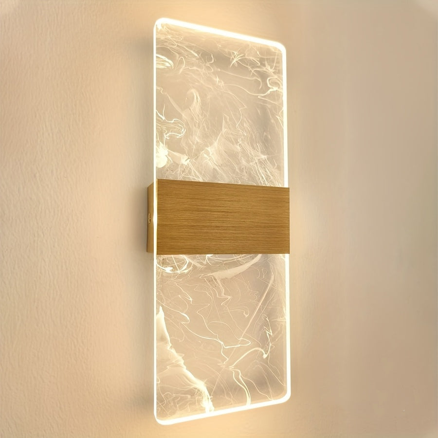 Acrylic Wall Lamp with Cloud Pattern, Warm Light