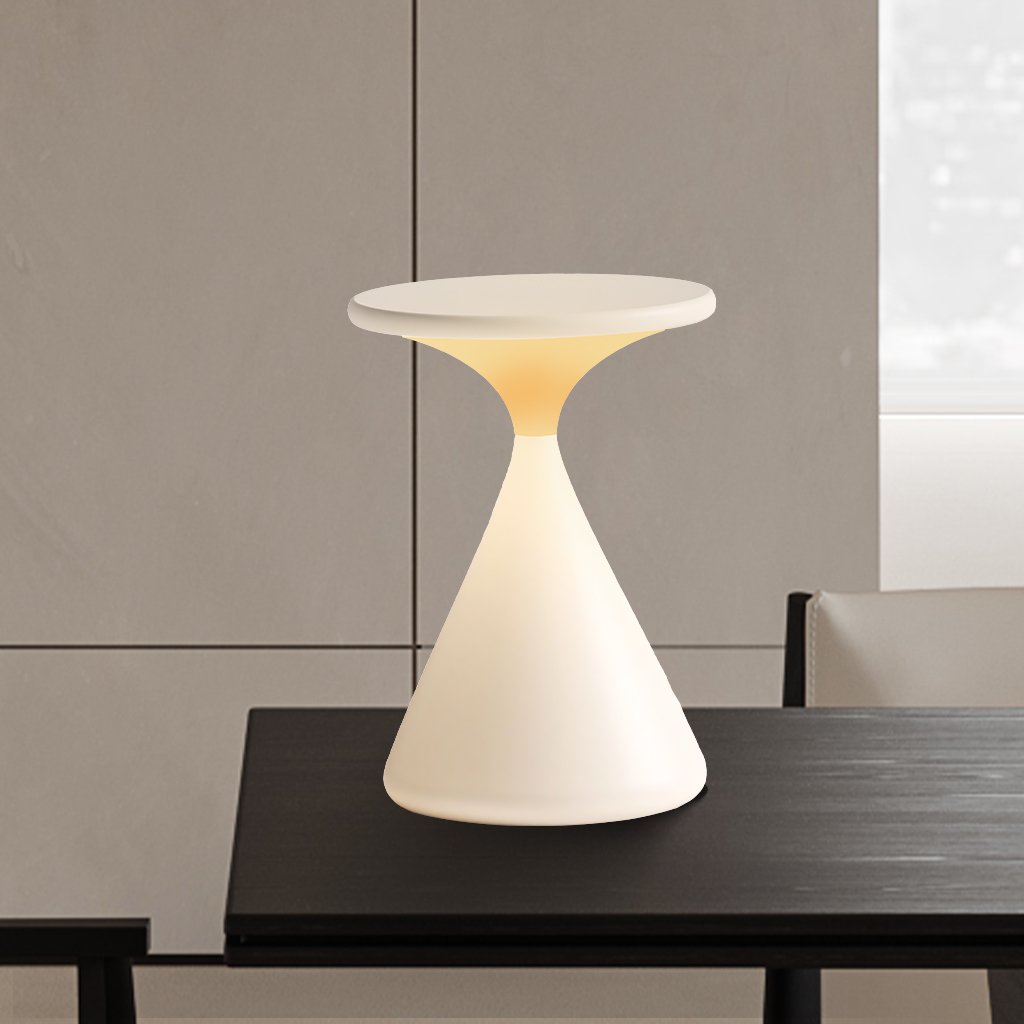 Modern Hourglass Cordless LED Table Lamp with Touch Dimmer
