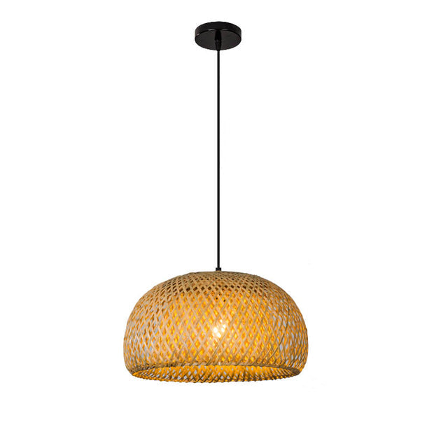 Handcrafted Bamboo Pendant Light - Modern Rustic Bohemian Ceiling Fixture