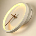 Wall Clock | Matte Black Metal & Wood | Circular LED Illumination | Living Room Accent