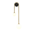 Wall Lamp | Brushed Brass & Opaque Glass | Double Globe Design | Living Room Accent