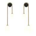 Wall Lamp | Brushed Brass & Opaque Glass | Double Globe Design | Living Room Accent