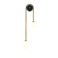 Wall Lamp | Brushed Brass & Opaque Glass | Double Globe Design | Living Room Accent