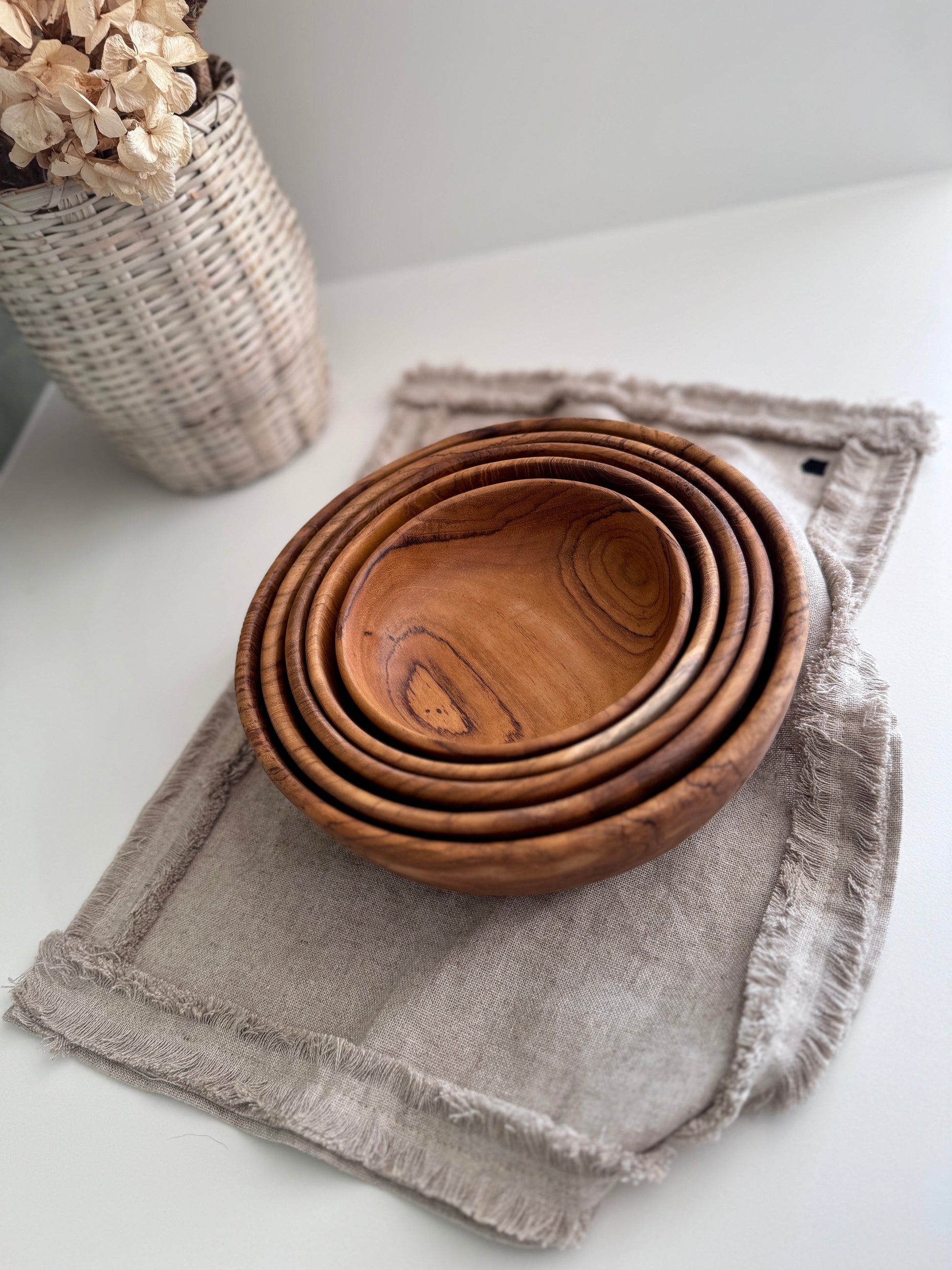 Bowl Set | Teak Wood | Nesting Design | Dining Table Essential
