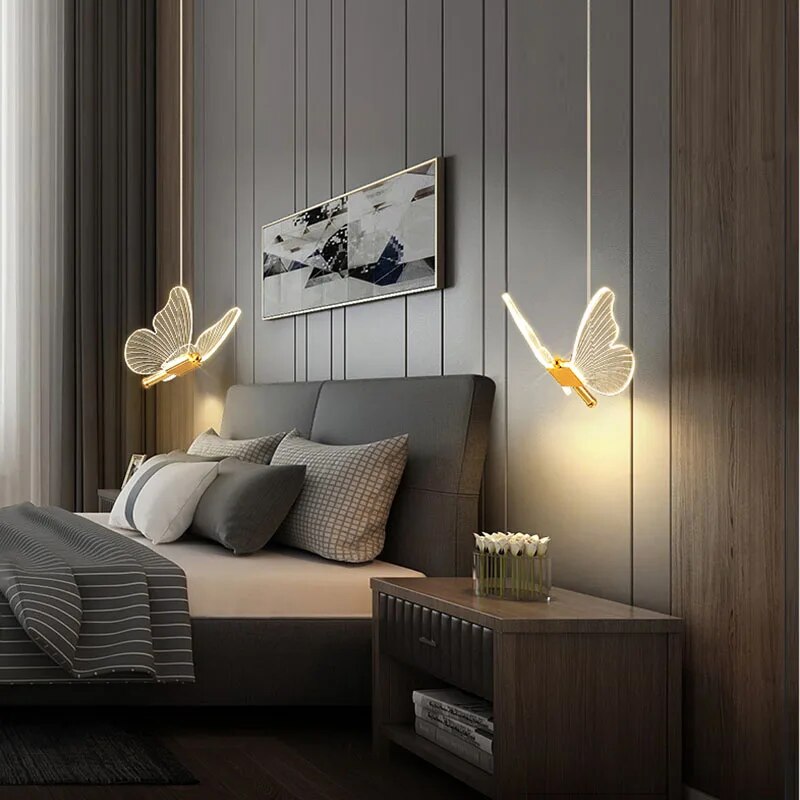 Modern Butterfly Pendant Light – Elegant Whimsical Hanging Lamp for Home Decor
