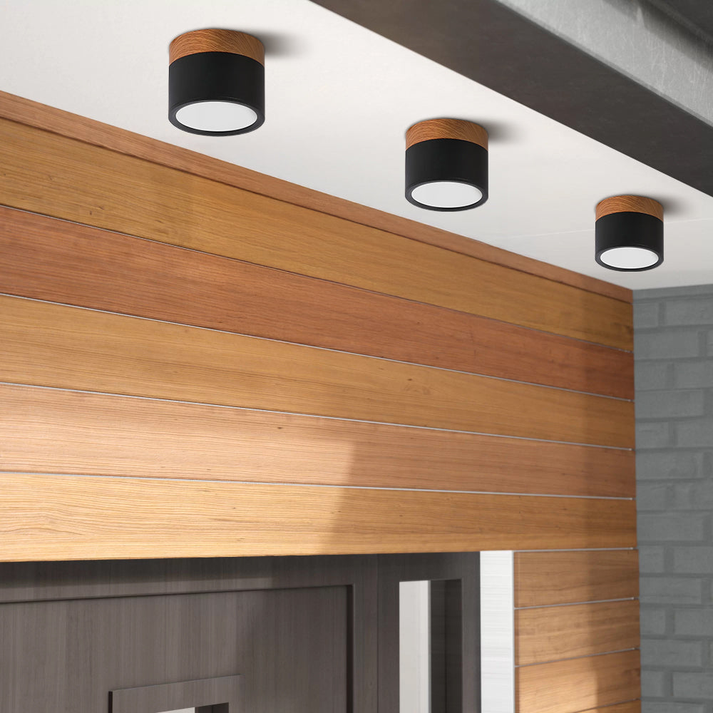 Modern Flush Mount LED Ceiling Light – Compact Weatherproof Aluminium Fixture for Porch & Hallway