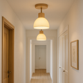Ceiling Light | Wood & Textured Glass | Ribbed Texture | Living Room Accent