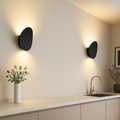Wall Sconce | Matte Black Metal & Diffuse Glass | Oval Shape | Modern Minimalist Spaces