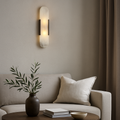 Wall Sconce | Marble & Antique Brass | Oval Marble Diffuser | Living Room Accent