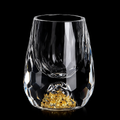 Whiskey Glass | Crystal & Gold | Faceted Design | Home Bar Essential