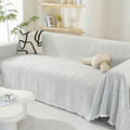 Blanket | Chenille | Herringbone Pattern & Tassel Edges | Living Room Accent