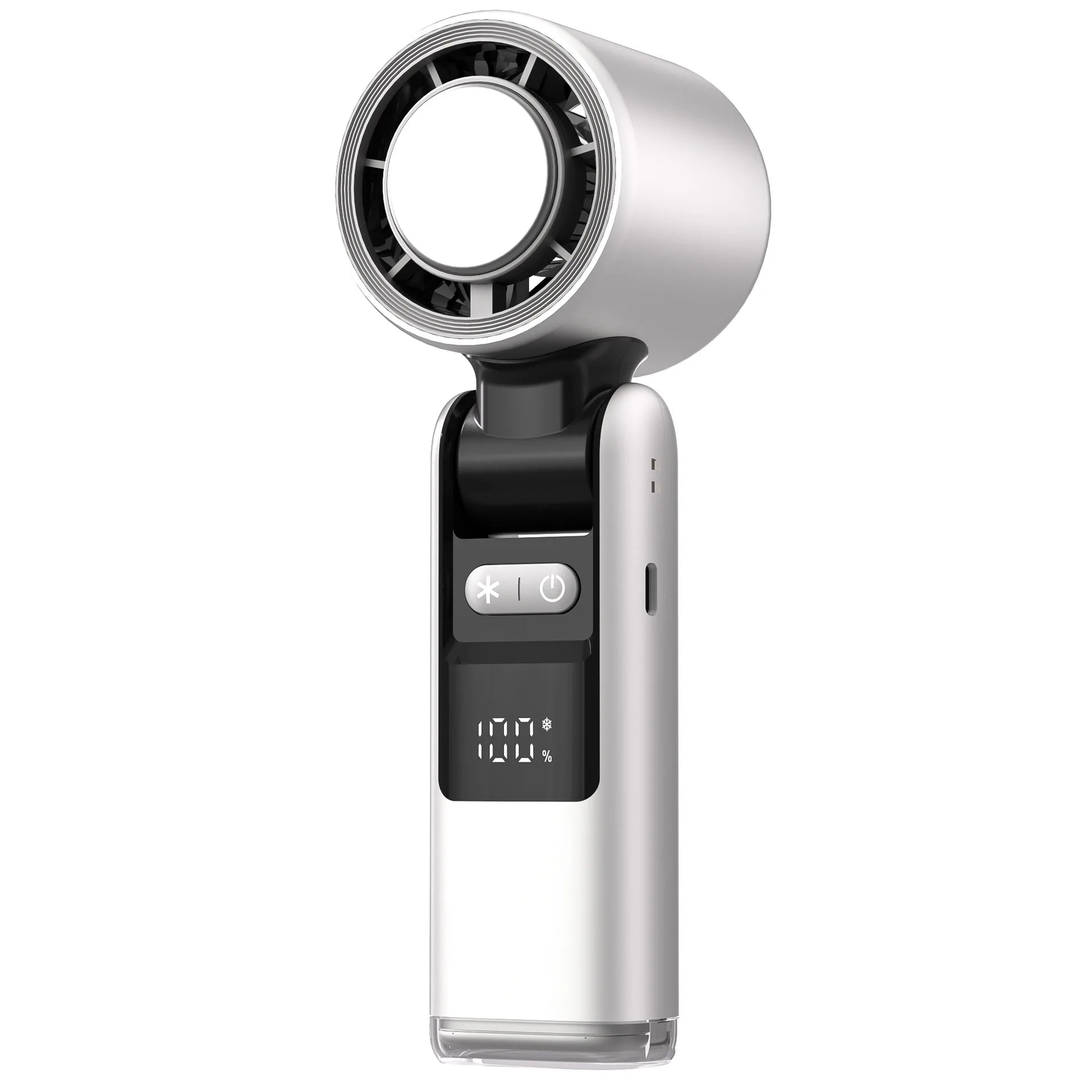 Foldable USB Rechargeable Handheld Fan with 100 Speed Settings & Digital Display