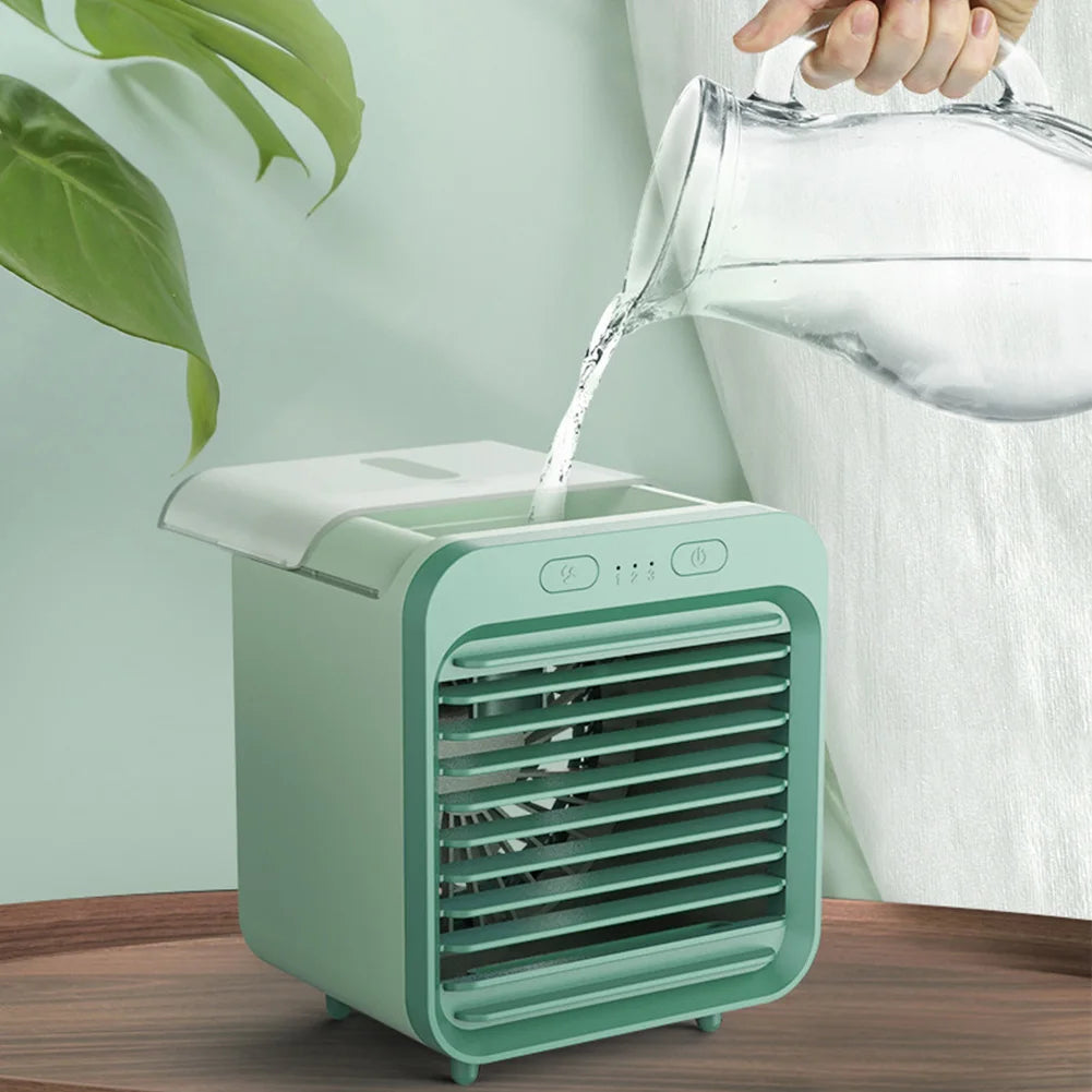 Portable 3-in-1 Mini Air Cooler with USB Charging & Humidifier Function