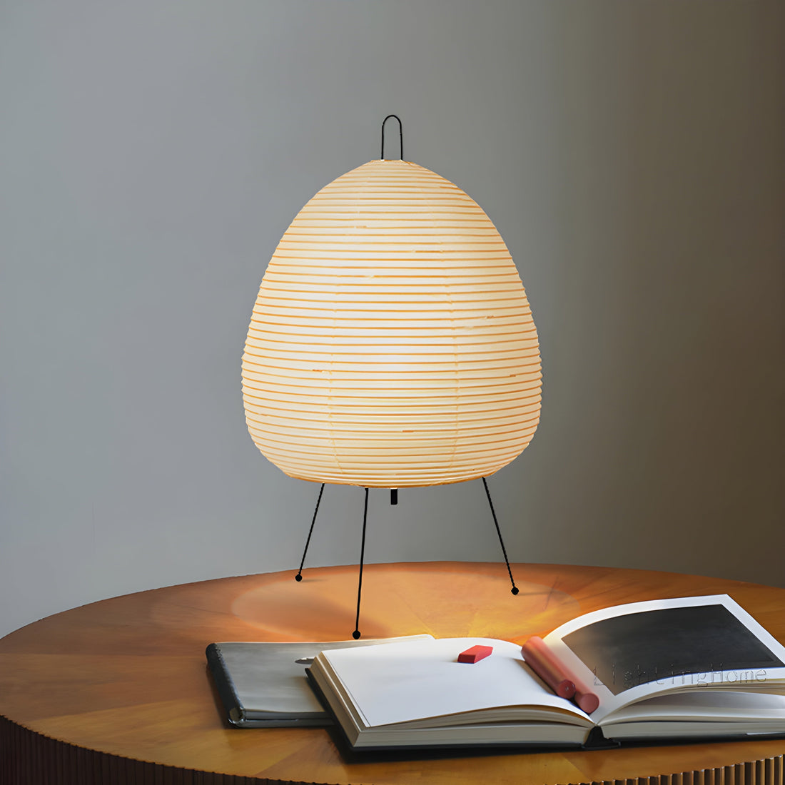 Table Lamp | Rice Paper & Metal | Soft Ambient Glow | Living Room Accent