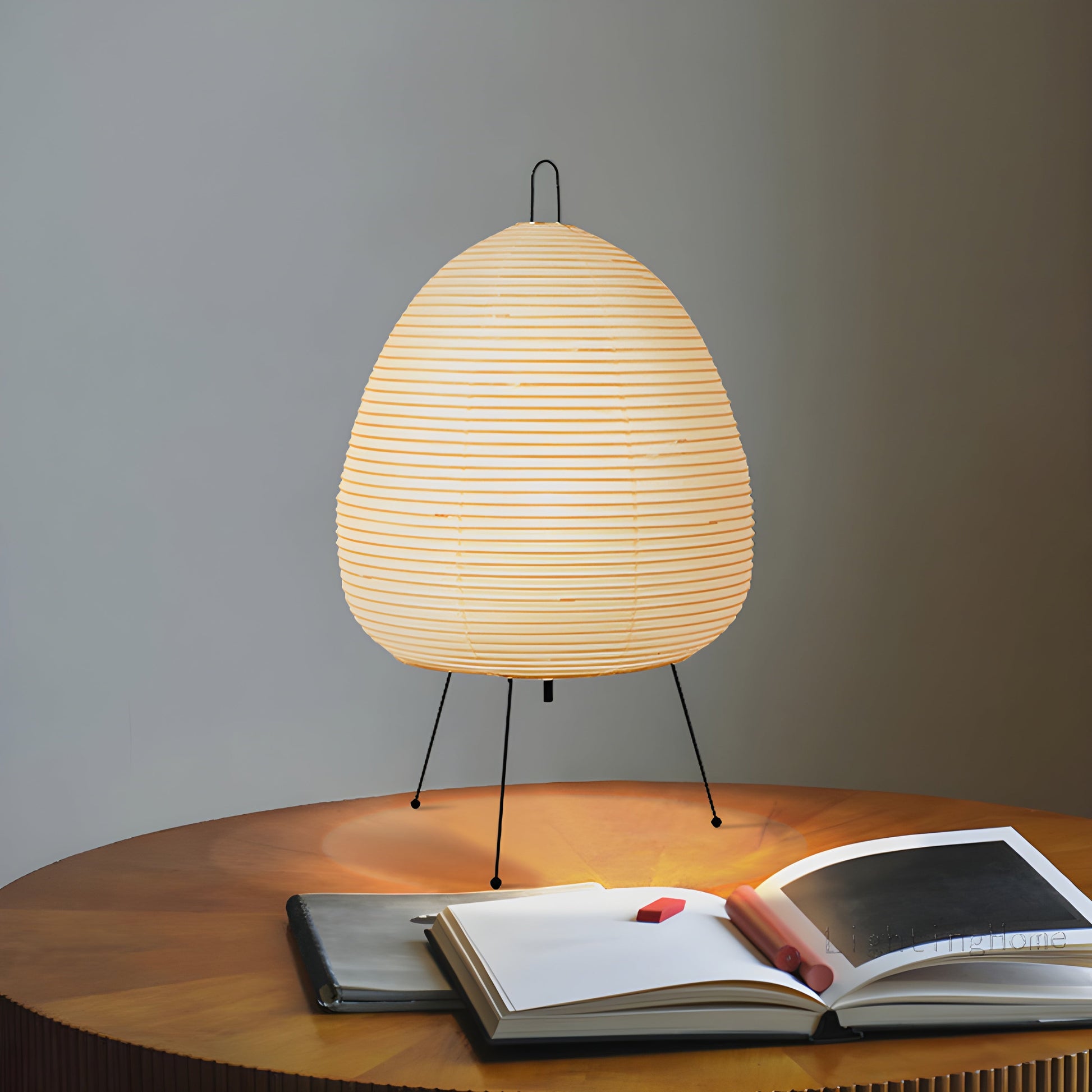 Table Lamp | Rice Paper & Metal | Soft Ambient Glow | Living Room Accent