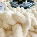 Throw Blanket | Plush Polyester | Ribbed Texture Soft Feel | Living Room Comfort