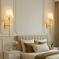Wall Sconce | Matte Metal & Linen Shade | Rechargeable Wireless | Living Room Accent