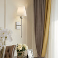 Wall Sconce | Matte Metal & Linen Shade | Rechargeable Wireless | Living Room Accent