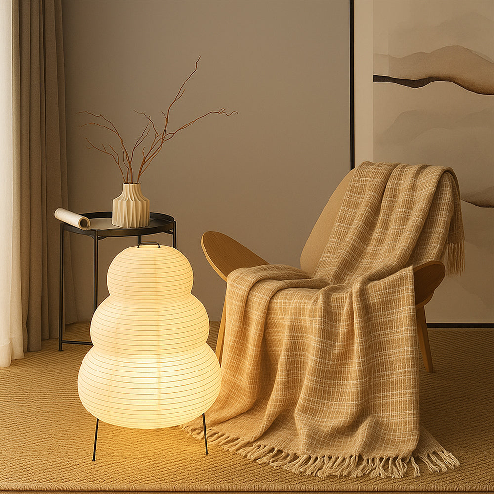 Table Lamp | Rijstpapier & Metal | Layered Paper Construction | Living Room Accent