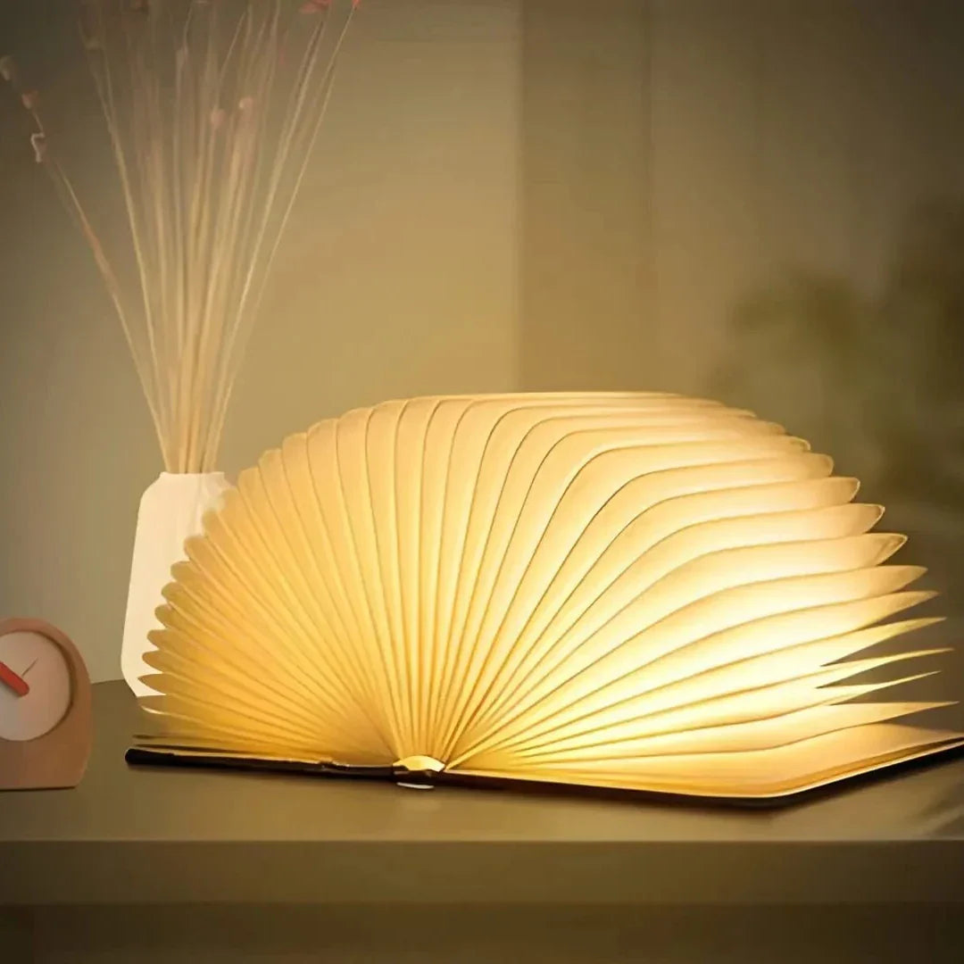 Whimsical Book-Shaped LED Table Lamp with Rechargeable Sensor Control