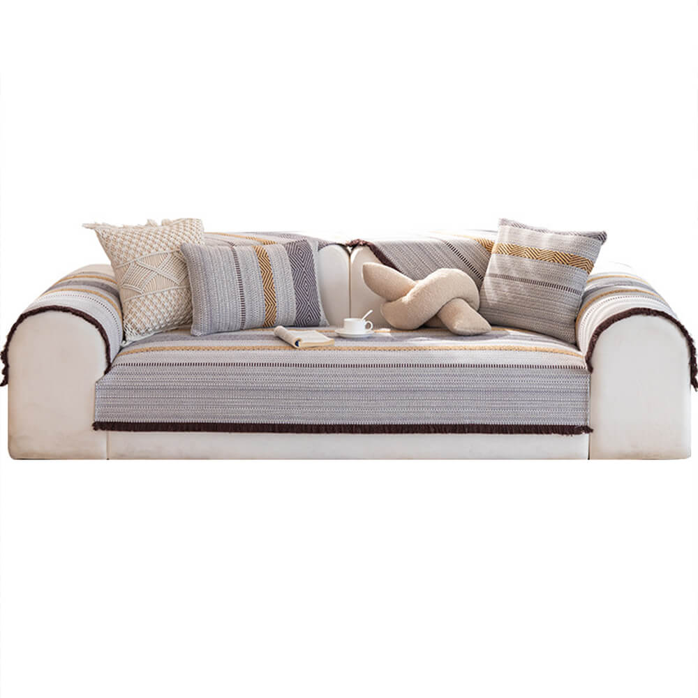Couch Cover | Cotton & Linen | Textured Weave | Living Room Cozy