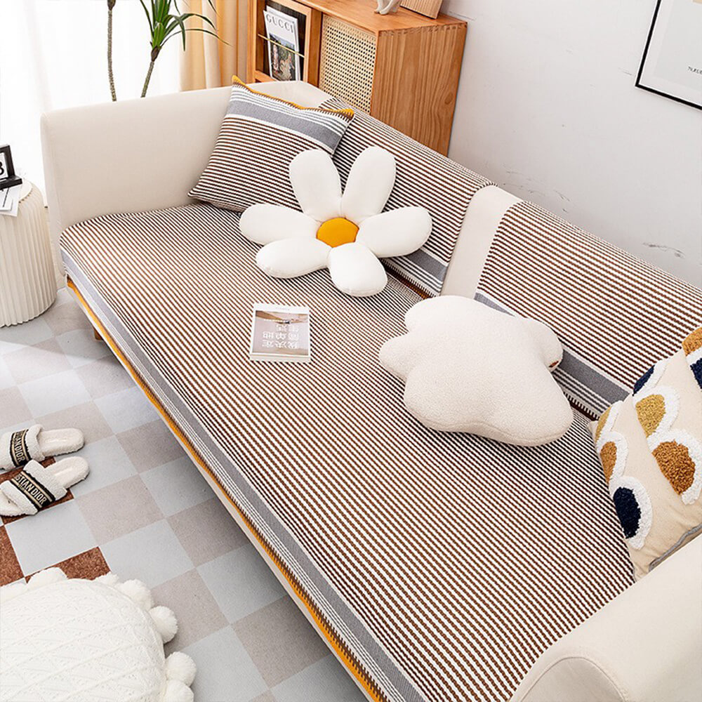 Couch Cover | Cotton & Linen | Textured Weave | Living Room Cozy