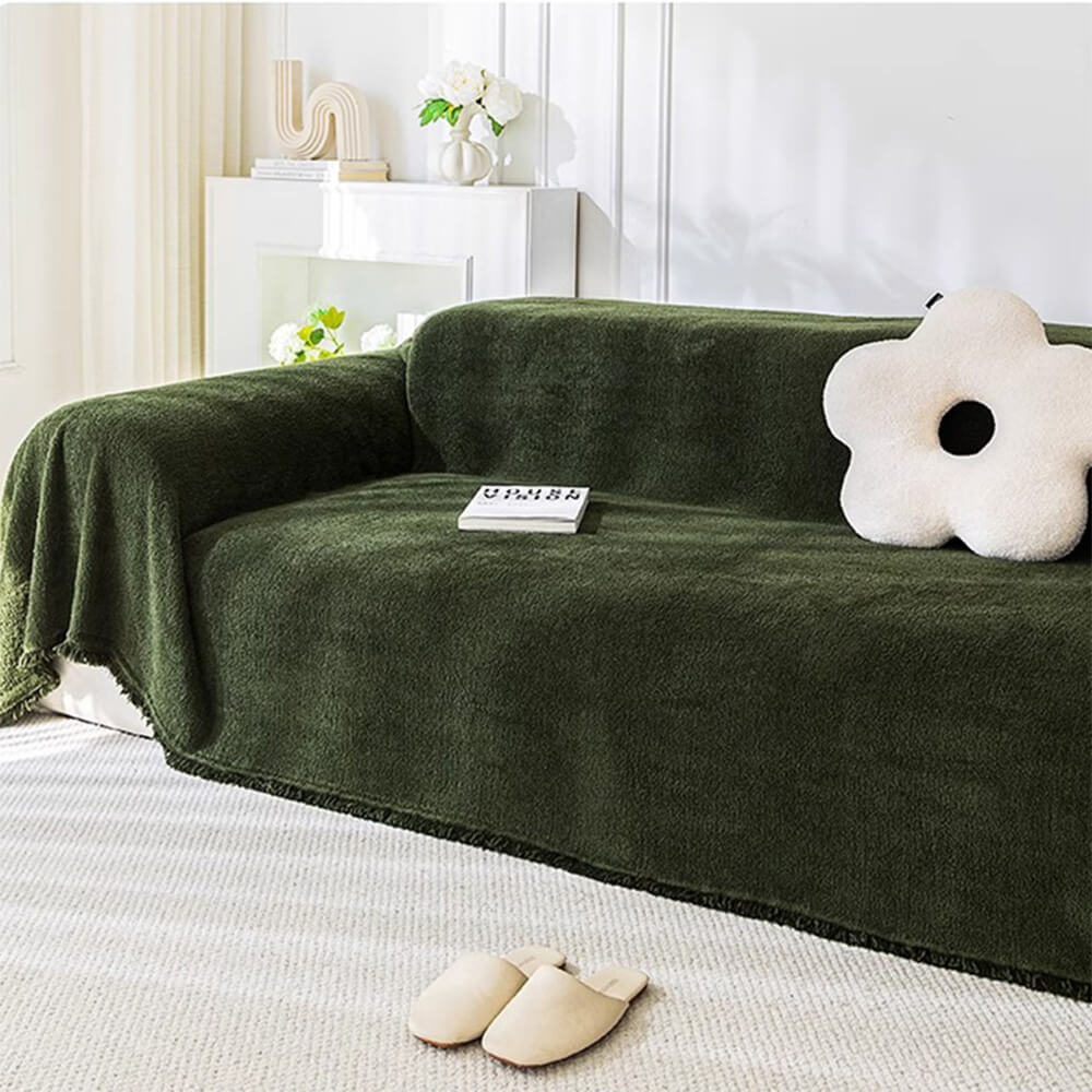 Sofa Cover | Plush Fabric & Waterproof Lining | Luxuriously Soft Texture | Living Room Accent