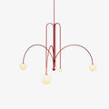 Chandelier | Metal & Frosted Glass | Curved Arms & Suspended Design | Living Room Focal Point