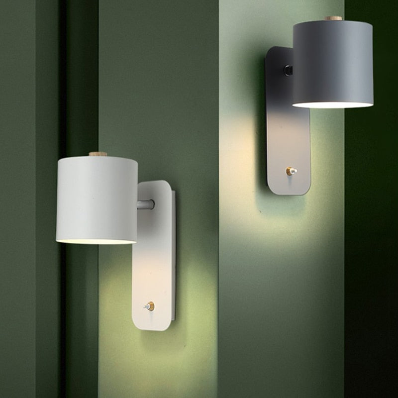 Modern Cylinder Wall Sconce with Switch - Minimalist LED Light Fixture