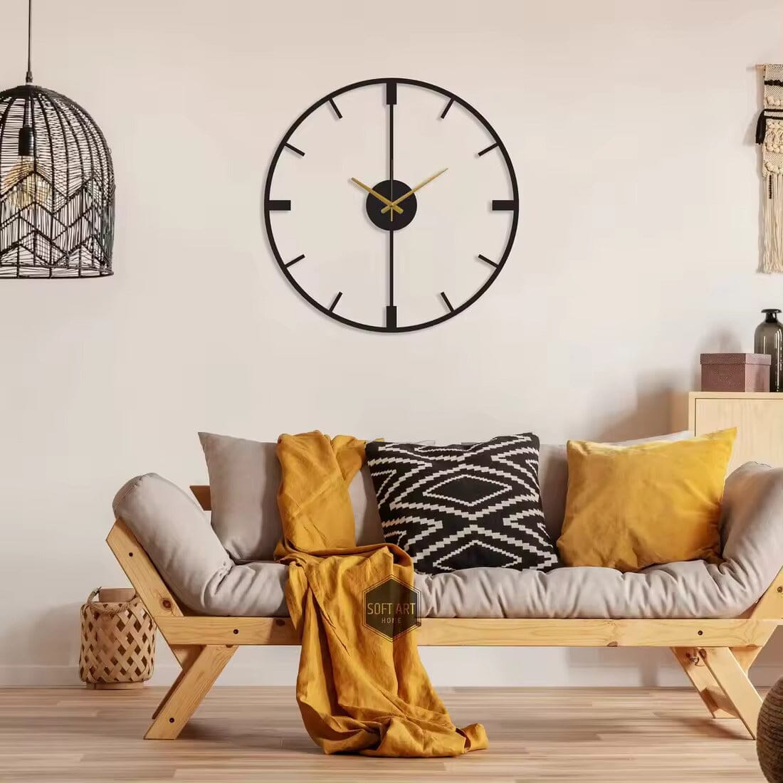Simple Black Round Silent Quartz Wall Clocks for Home Decor