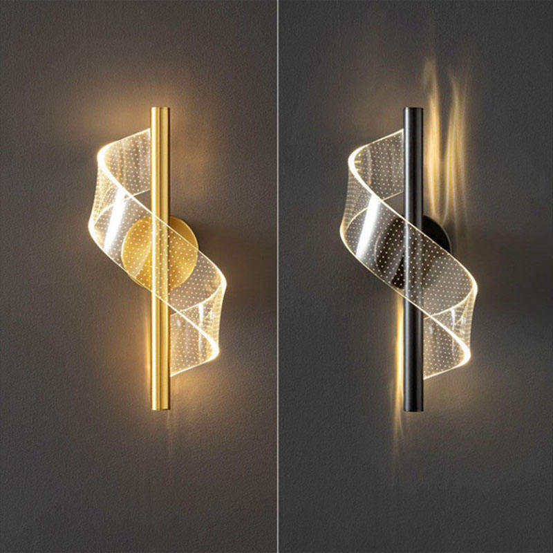 Modern LED Spiral Wall Sconce - Elegant Glass Chandelier Design