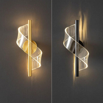 Modern LED Spiral Wall Sconce - Elegant Glass Chandelier Design