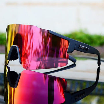 Reflective Sports Sunglasses - Dynamic Wrap-Around Cycling Eyewear