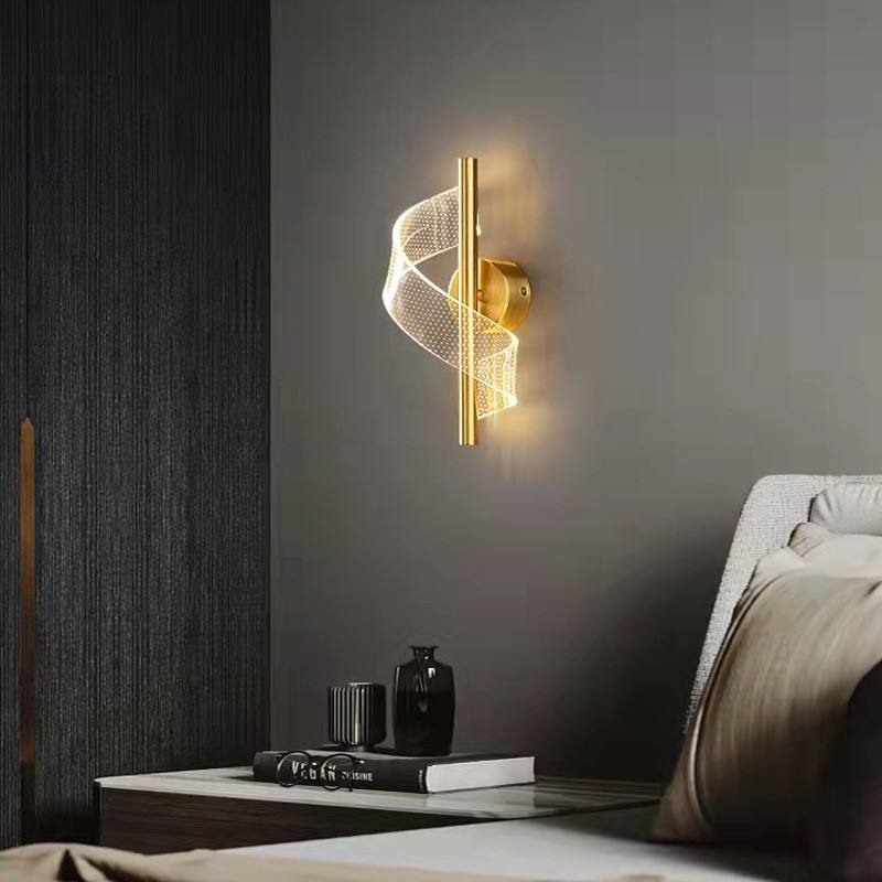 Modern LED Spiral Wall Sconce - Elegant Glass Chandelier Design