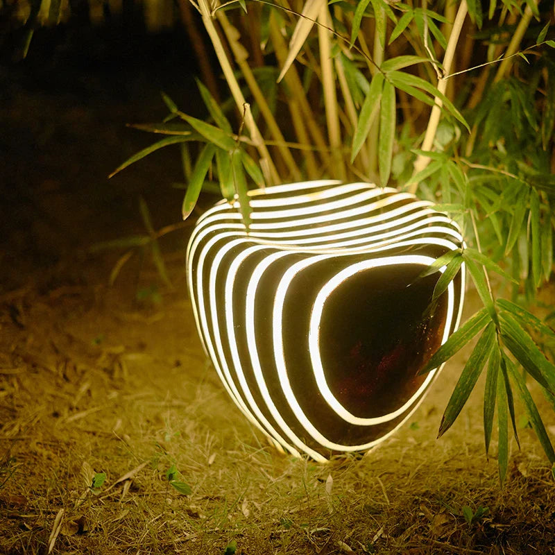 Modern Stone Solar Garden Light - Weatherproof LED with 50,000-Hour Lifespan
