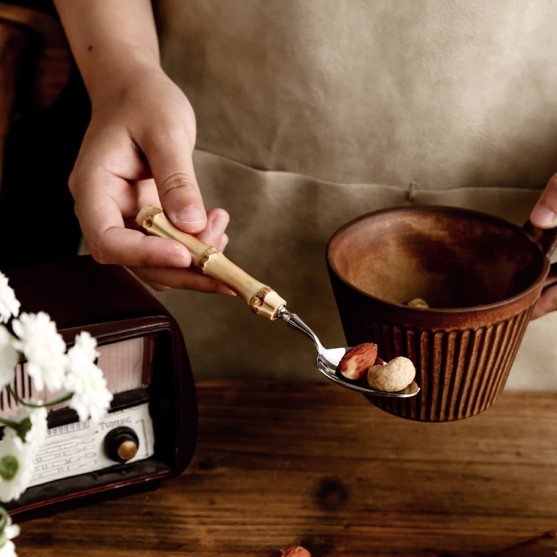 Cutlery Set | Stainless Steel & Bamboo | Bamboo Accents | Elegant Dining