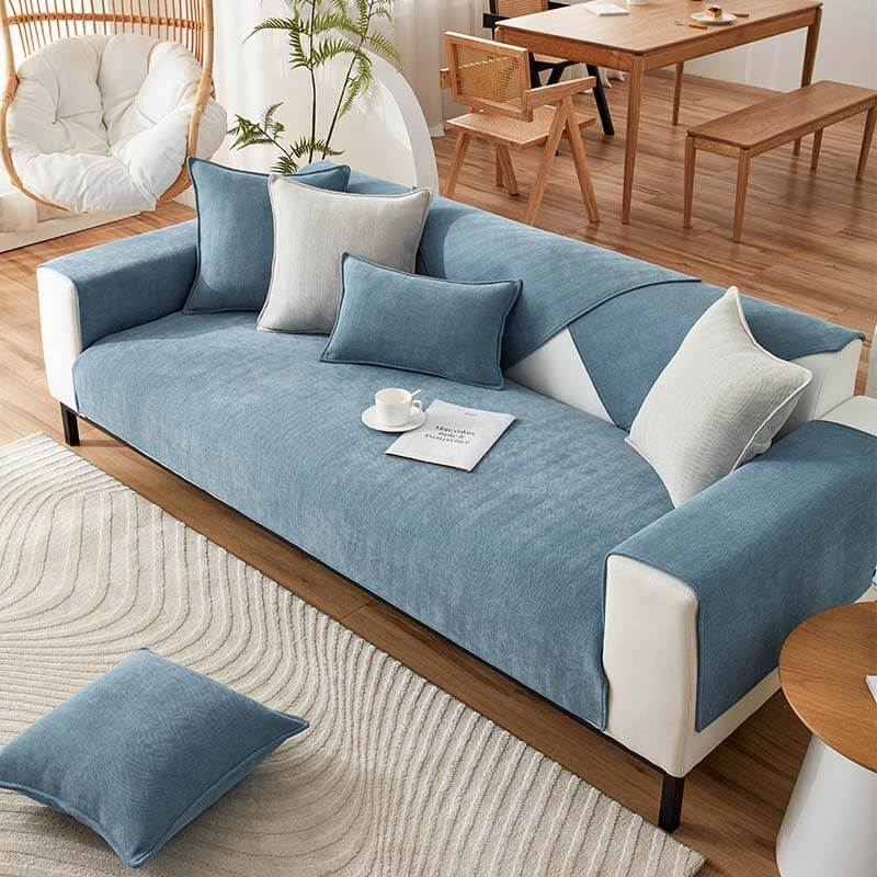 Couch Cover | Chenille Fabric | Herringbone Pattern & Waterproof | Living Room