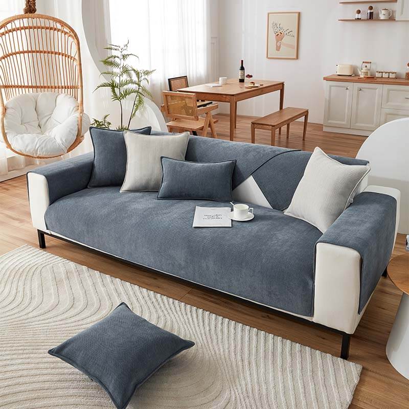 Couch Cover | Chenille Fabric | Herringbone Pattern & Waterproof | Living Room
