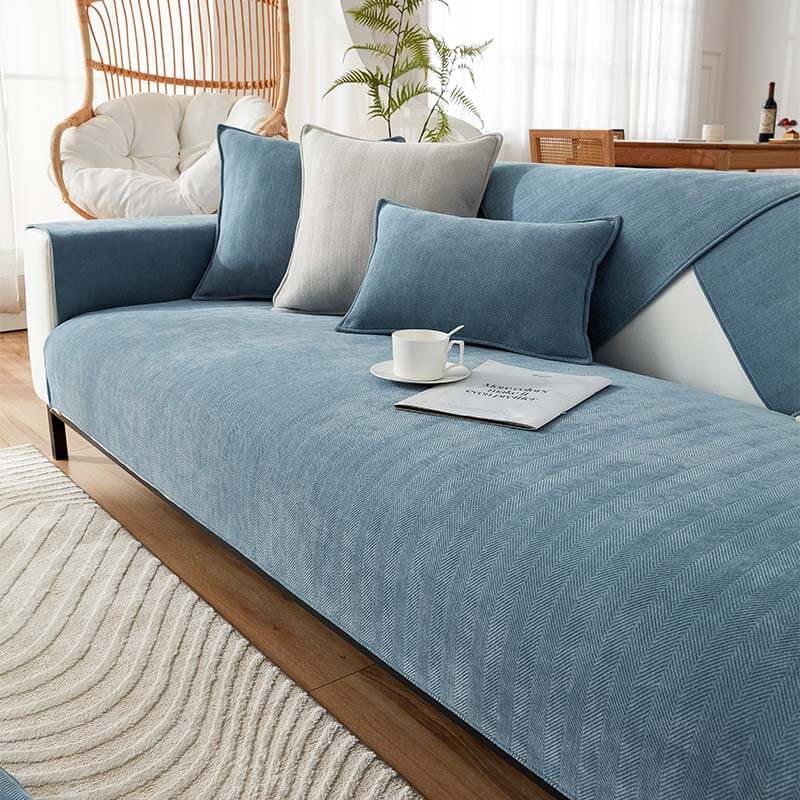 Couch Cover | Chenille Fabric | Herringbone Pattern & Waterproof | Living Room