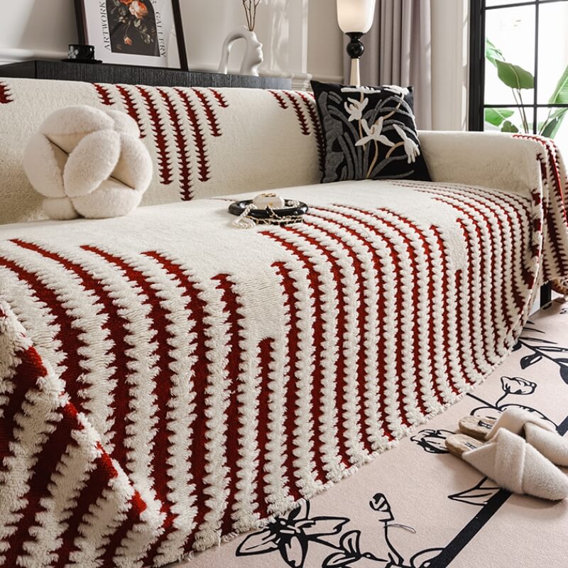 Couch Cover | Plush Fabric & Polyester | Textured Pattern | Living Room