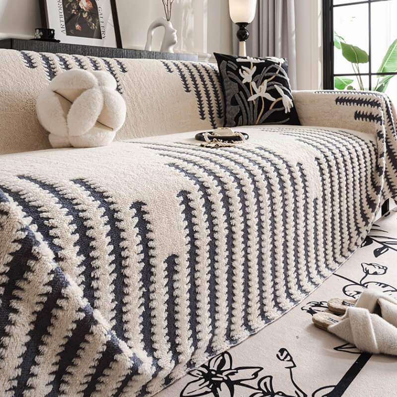 Couch Cover | Plush Fabric & Polyester | Textured Pattern | Living Room
