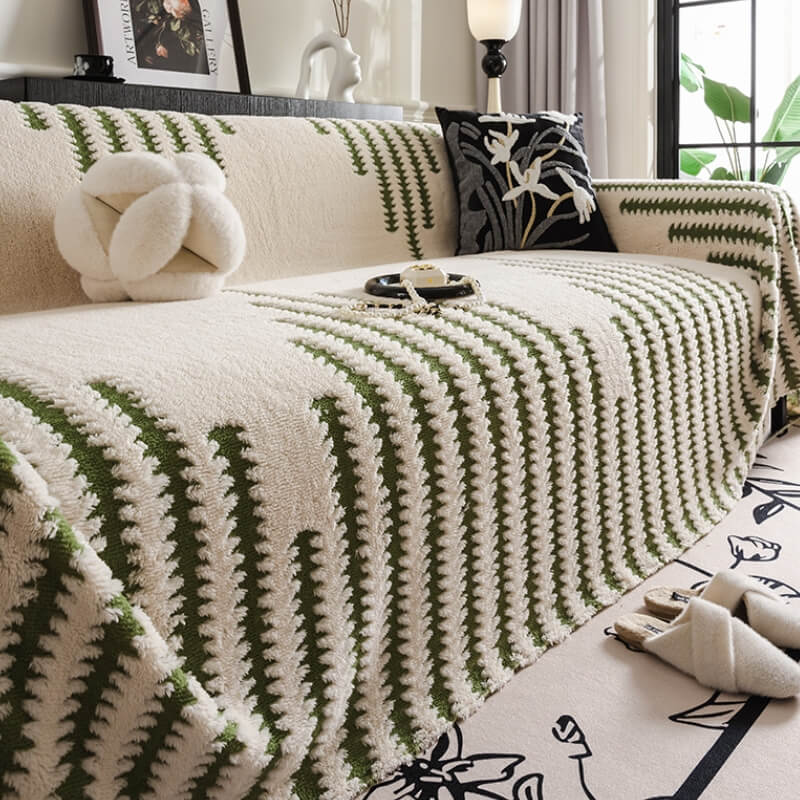 Couch Cover | Plush Fabric & Polyester | Textured Pattern | Living Room