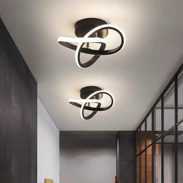 Modern LED Ceiling Light with Sculptural Loop Design – Iron & Acrylic Flush Mount