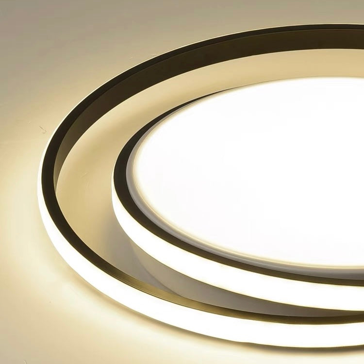 Ceiling Light | Brushed Gold Iron & Acrylic | Circular LED Design | Living Room