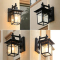 Outdoor Wall Light | Aluminum & Clear Glass | Rustic Industrial Lantern | Exterior Home Decor
